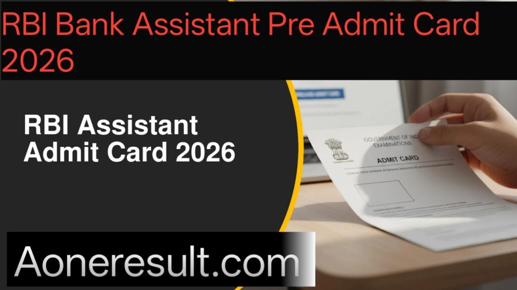 RBI Bank Assistant Pre Admit Card 2026